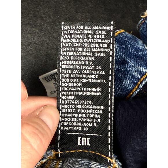 7 For all Mankind Denim Polka dot distressed Cut Off Frayed Shorts Sz. 25 - Picture 12 of 15